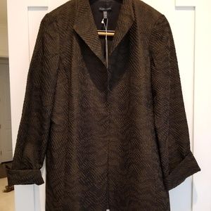 Eileen Fisher Silk Blend Jacquard Wave Jacket
